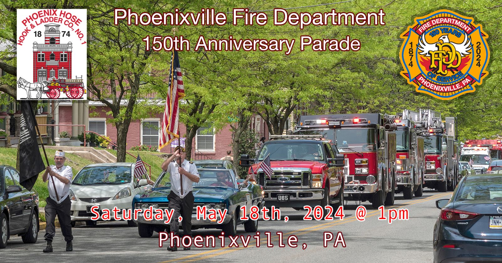 Banner Photo for 150th Anniversary Parade on May 18th. Click photo for more information